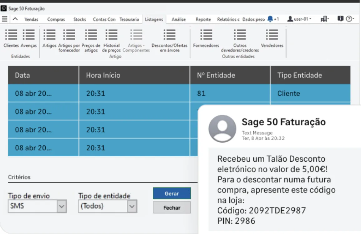 Mensagens automáticas
